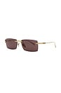 view 2 of 3 Rectangular Sunglasses in Gold & Grey