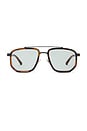 view 1 of 3 Noble Tip Rectangular Sunglasses in Ruthenium, Havana, & Blue