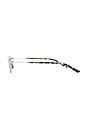 view 4 of 3 Metal Frame Rectangular Sunglasses in Silver & Havana Brown