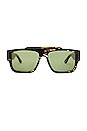 view 1 of 3 Rectangular Sunglasses in Havana & Green