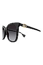 view 3 of 3 Mini Running Cat Eye Sunglasses in Black