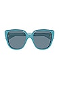 view 1 of 3 LUNETTES DE SOLEIL SYMBOL SUNGLASSES in Shiny Mid Blue & Solid Blue