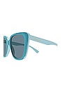 view 3 of 3 SYMBOL SUNGLASSES サングラス in Shiny Mid Blue & Solid Blue