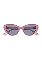 view 1 of 3 LUNETTES DE SOLEIL SYMBOLS CAT EYE in Shiny Baby Pink & Grey