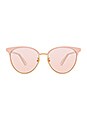 view 1 of 3 LUNETTES DE SOLEIL SPECIALIZED FIT ROUND METAL in Shiny Endura Gold & Light Pink