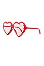 view 2 of 3 LUNETTES DE SOLEIL HEART FRAME in Shiny Red & Light Pink