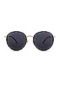 view 1 of 3 GAFAS DE SOL VINTAGE ROUND in Shiny Black, Gold & Grey