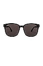 view 1 of 3 Lines Square Sunglasses in Shiny Black & Grey