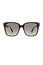 view 1 of 3 LUNETTES DE SOLEIL POP LOGO OVERSIZED WAYFARER in Shiny Black & Grey Gradient