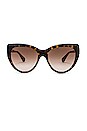 view 1 of 3 Oversize Cat Eye Fork in Shiny Dark Havana & Brown Gradient