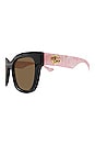view 3 of 3 Generation Square Sunglasses in Black & Pink