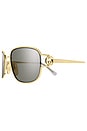 view 4 of 3 LUNETTES DE SOLEIL RECTANGULAR  in Gold And Grey