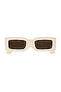 view 1 of 3 Generation Rectangular Sunglasses in Shiny Solid Ivory