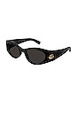 view 2 of 3 GG Corner Cat Eye Sunglasses in Shiny Black