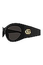 view 3 of 3 GG Corner Cat Eye Sunglasses in Shiny Black