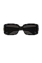 view 1 of 2 GG Corner Rectangular Sunglasses in Black