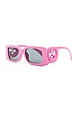 view 2 of 3 Chaise Longue Rectangular Sunglasses in Pink