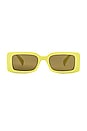 view 1 of 3 Chaise Longue Rectangular Sunglasses in Yellow