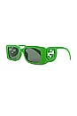 view 2 of 3 Chaise Longue Rectangular Sunglasses in Green