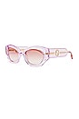 view 2 of 3 La Piscine Oval Sunglasses in Pink