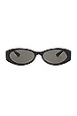 view 1 of 3 Hailey Oval Sunglasses in Black