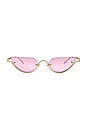 view 1 of 3 GG Upside Down Cat Eye Sunglasses in Gold