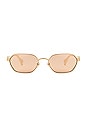 view 1 of 3 Mini Running Oval Sunglasses Sunglasses in Gold