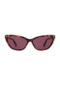 view 1 of 3 Cat Eye Sunglasses in Havana & Violet