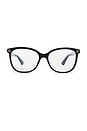 view 1 of 3 Square Eyeglasses in Black & Transparent