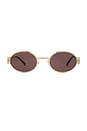 view 1 of 3 Oval Sunglasses in Gold & Brown