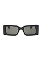 view 1 of 3 Rectangular Sunglasses in Black, Green, & Grey
