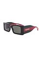 view 2 of 3 Rectangular Sunglasses in Black, Green, & Grey