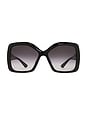 view 1 of 3 Square Sunglasses in Shiny Solid Black