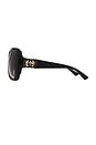 view 3 of 3 Square Sunglasses in Shiny Solid Black