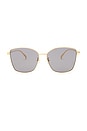 view 1 of 3 Metal Butterfly Sunglasses in Shiny Grey & Gold