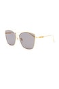 view 2 of 3 Metal Butterfly Sunglasses in Shiny Grey & Gold