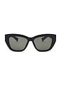 view 1 of 3 Cat Eye Sunglasses in Black & Grey