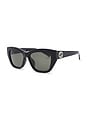 view 2 of 3 Cat Eye Sunglasses in Black & Grey