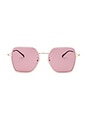 view 1 of 3 Square Sunglasses in Pink & Gold