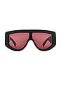 view 1 of 3 Mask Sunglasses in Black & Red