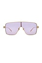 view 1 of 3 Mask Sunglasses in Gold & Violet
