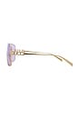 view 3 of 3 Mask Sunglasses in Gold & Violet