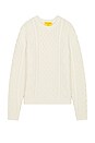 view 1 of 4 Allday Cable Crew Neck Sweater in Cashmere Blend in Cream