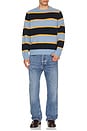 view 2 of 4 Stripe Crew Neck Sweater in Heather Blue Combo