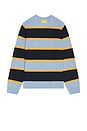 view 3 of 4 Stripe Crew Neck Sweater in Heather Blue Combo
