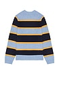 view 4 of 4 Stripe Crew Neck Sweater in Heather Blue Combo
