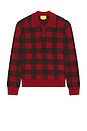 view 4 of 4 Checker Allday Polo in Carmine & Burnt Cocoa