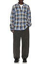 view 3 of 4 Plaid Work Shirt in Delft Blue Combo
