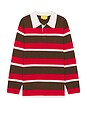 view 1 of 4 Striped Rugby in Chestnut & True Red Stripe
