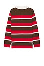 view 2 of 4 Striped Rugby in Chestnut & True Red Stripe